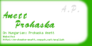 anett prohaska business card